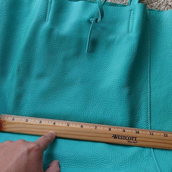 Borse in Pelle Italian Artisan Turquoise Leather bag - Picture 10 of 11